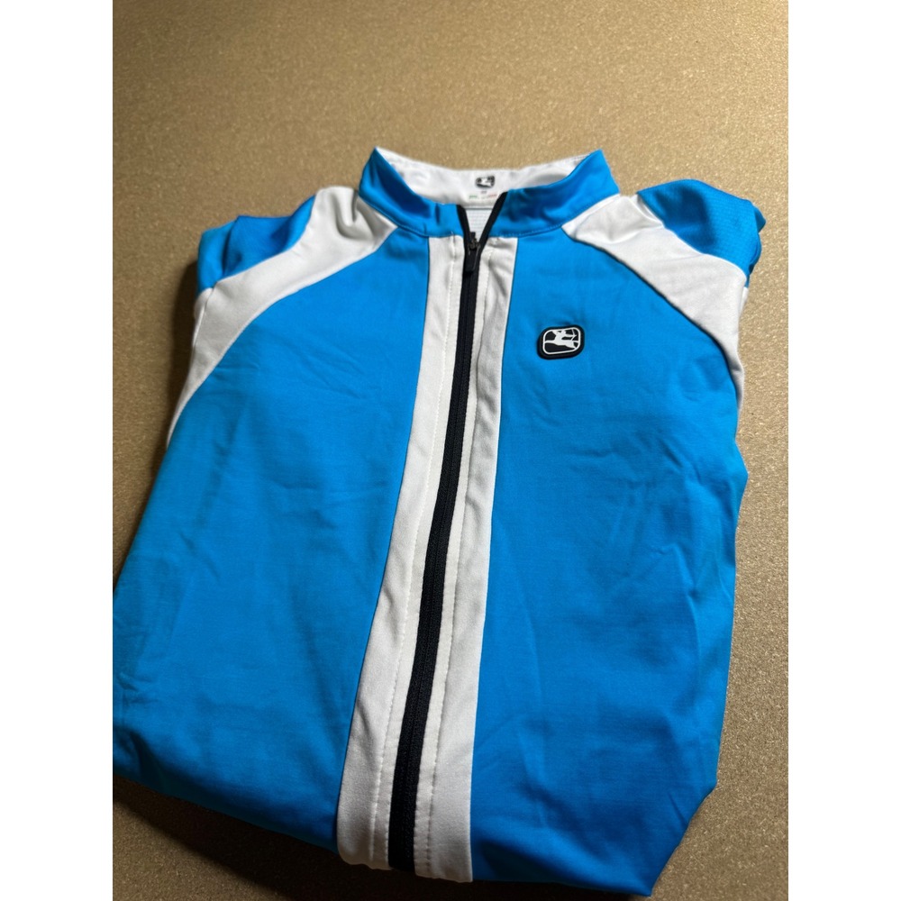 Giordana Cycling Jersey Mens S Blue White Full Zip Short Sleeve Made in Italy